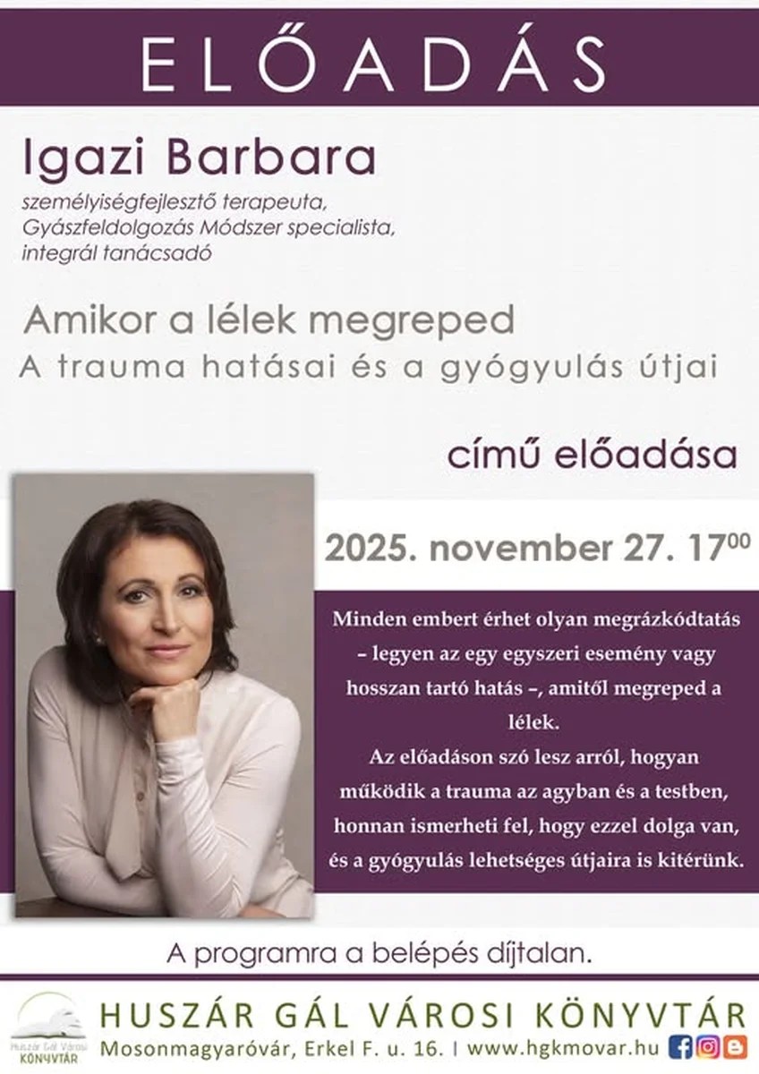 Előadás a traumákról és feldolgozásukról